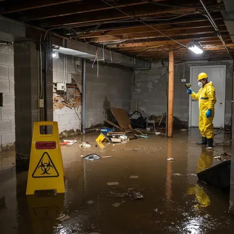 Flooded Basement Electrical Hazard in Alleghany County, NC Property